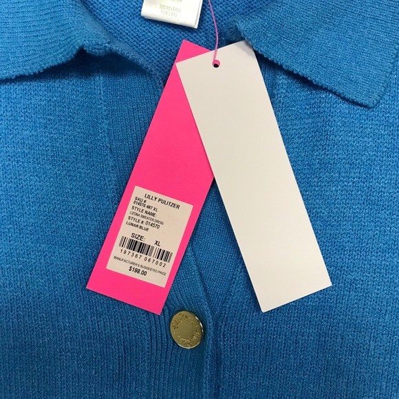 NWT Lilly Pulitzer Lizona Sweater Dress Lunar Blue Women Size XL Long Sleeve New - Picture 7 of 11